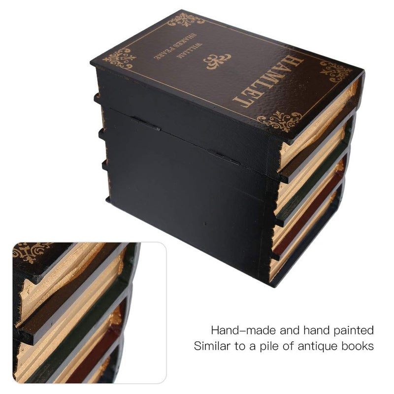 Cimenn Wooden Jewelry Box, Fashionable Book Shape Jewelry Gift Storage Chest Box 3 Layers Case Holder Organizer for Bracelets, Earrings, Rings, Necklaces, Brooches Valentine's Day - Image 5